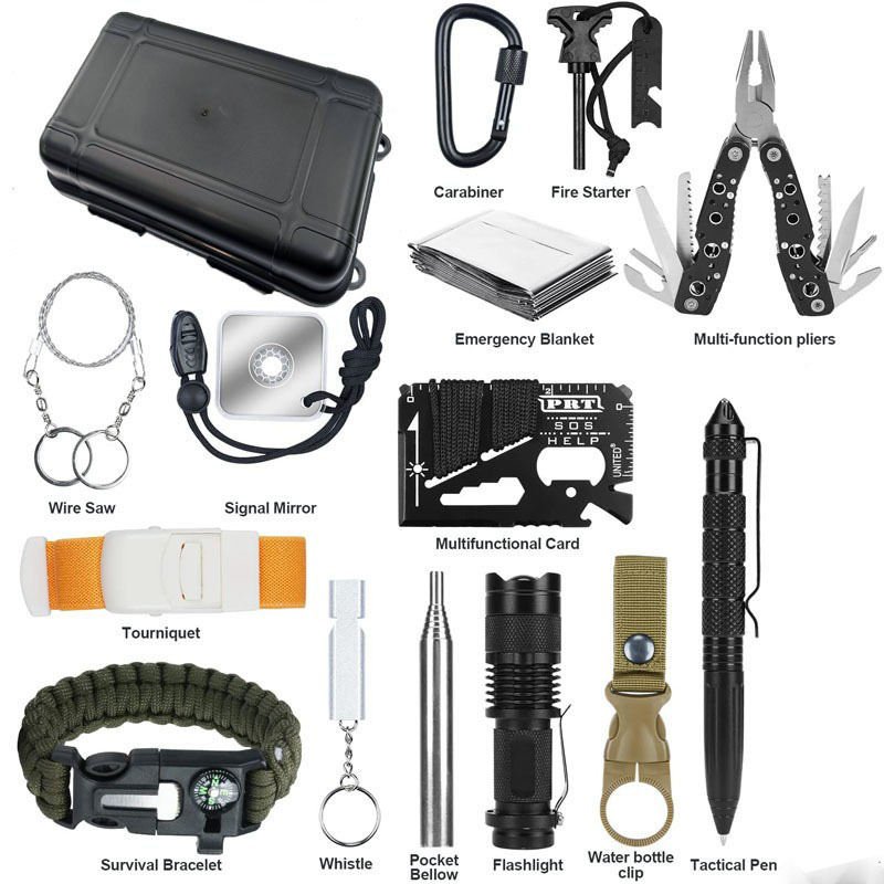 Fishing Gear - ชุดอุปกรณ์ฉุกเฉินพกพาขนาดกะทัดรัด ทนทานต่อแรงกระแทก สำหรับการเอาชีวิตรอด ยี่ห้อ Hongrui เหมาะสำหรับตกปลา