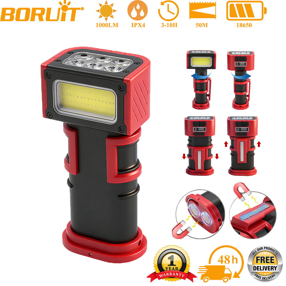 Fishing Equipment Carp - BORUiT COB LED ไฟทำงาน 1000LM Type-C
