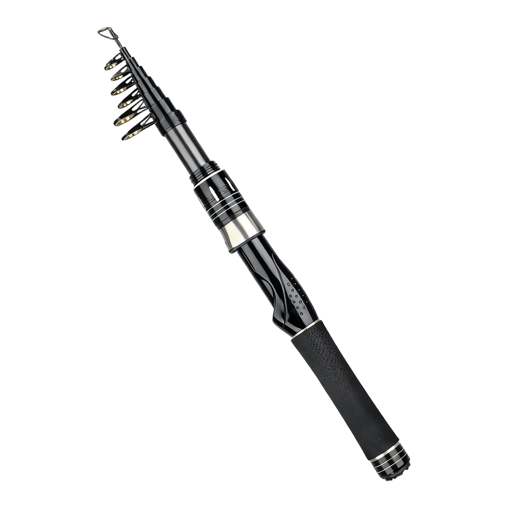 Fishing Equipment Rod - คันเบ็ดตกปลาคาร์บอนแบบยืดหดได้ น้ำหนักเบา พร้อมวงแหวนเซรามิก แอคชั่นเร็ว พกพาสะดวก สำหรับตกปลาชายฝั่งและทะเล