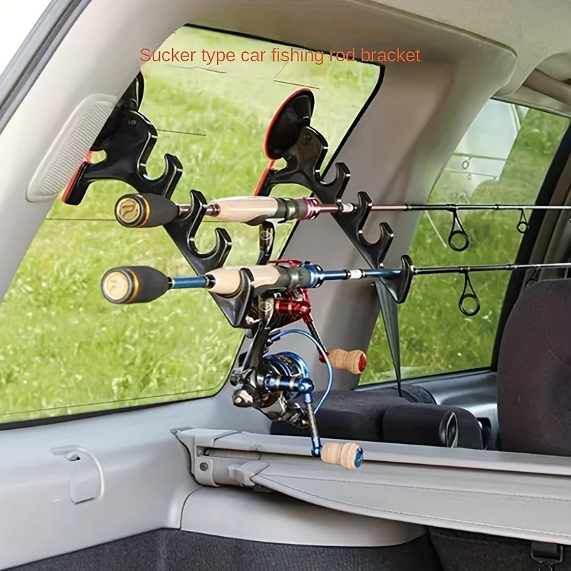 Fishing Equipment Rod - ที่วางคันเบ็ดตกปลาแบบติดรถยนต์ 2 ชิ้น พร้อมระบบเซ็นเซอร์ตรวจจับหน้าผากสำหรับตกปลาทะเล อุปกรณ์จัดเก็บคันเบ็ดตกปลา