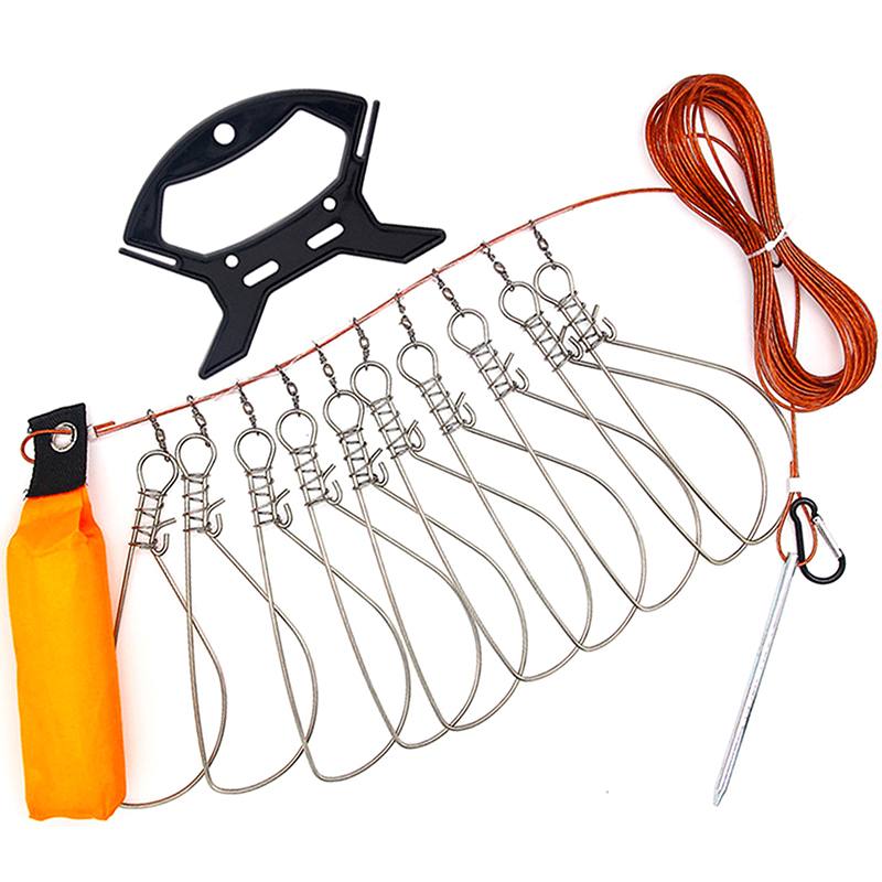 Fishing Equipment And Tools - ใหม่【สายล็อคตกปลาสแตนเลสพร้อมตะขอ 5 ตัว สายลอยควบคุมปลาพร้อมปลั๊กติดพื้น อุปกรณ์ตกปลา】