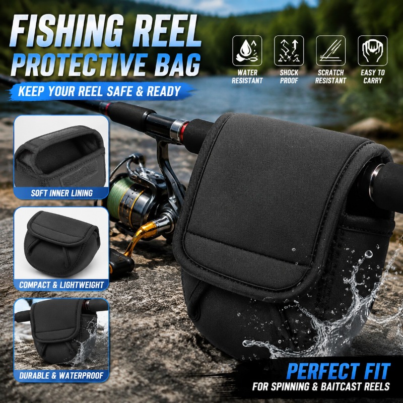 Fishing Equipment Rod - กระเป๋าป้องกันรอกตกปลา กระเป๋าใส่รอกสปินนิ่ง สำหรับรอกขนาด 500-8000 อุปกรณ์จัดเก็บอุปกรณ์ตกปลาสำหรับกิจกรรมกลางแจ้ง