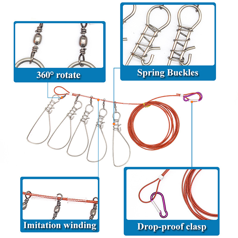 ใหม่【สายล็อคตกปลาสแตนเลสพร้อมต - Fishing Equipment And Tools บทวิจารณ์และราคา