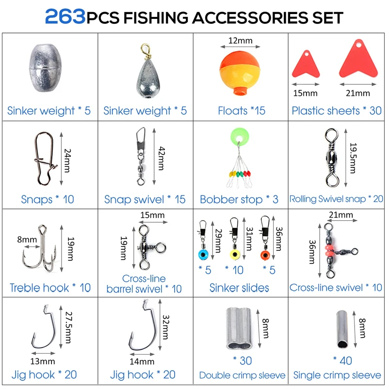 263pcs อุปกรณ์ตกปลากลางแจ้งชุด - Fishing Equipment Carp บทวิจารณ์และราคา